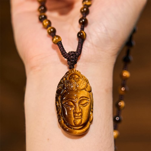 Tiger Eye Kwan Yin Strength Necklace Tiger Eye Kwan Yin Strength Necklace