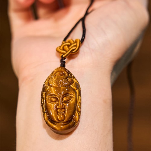 Tiger Eye Kwan Yin Strength Necklace Tiger Eye Kwan Yin Strength Necklace