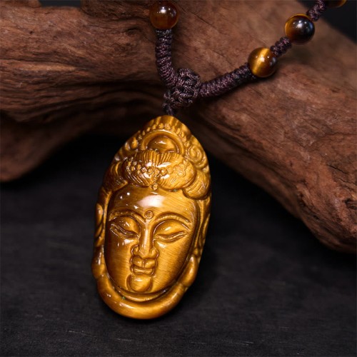 Tiger Eye Kwan Yin Strength Necklace Tiger Eye Kwan Yin Strength Necklace