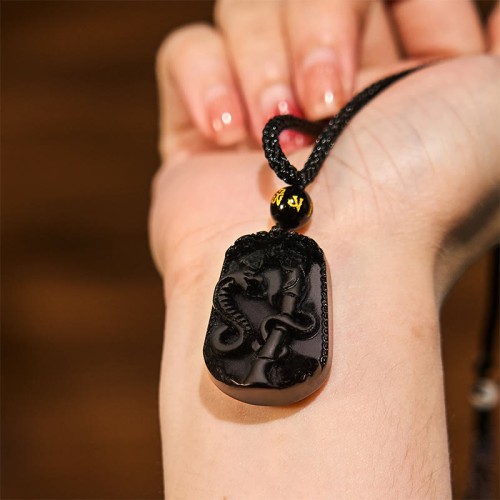 Chinese Zodiac Obsidian Purification Necklace Chinese Zodiac Obsidian Purification Necklace