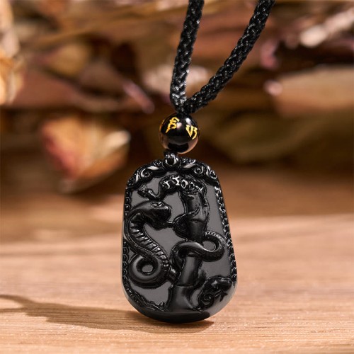 Chinese Zodiac Obsidian Purification Necklace Chinese Zodiac Obsidian Purification Necklace