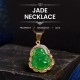 18K Gold Laughing Buddha Jade Luck Necklace 18K Gold Laughing Buddha Jade Luck Necklace