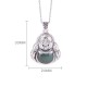 999 Silver Laughing Buddha Cyan Jade Lotus Success Pendant 999 Silver Laughing Buddha Cyan Jade Lotus Success Pendant