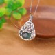 999 Silver Laughing Buddha Cyan Jade Lotus Success Pendant 999 Silver Laughing Buddha Cyan Jade Lotus Success Pendant