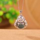999 Silver Laughing Buddha Cyan Jade Lotus Success Pendant 999 Silver Laughing Buddha Cyan Jade Lotus Success Pendant