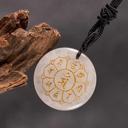 Om Mani Padme Hum Black Obsidian Strength Necklace Om Mani Padme Hum Black Obsidian Strength Necklace
