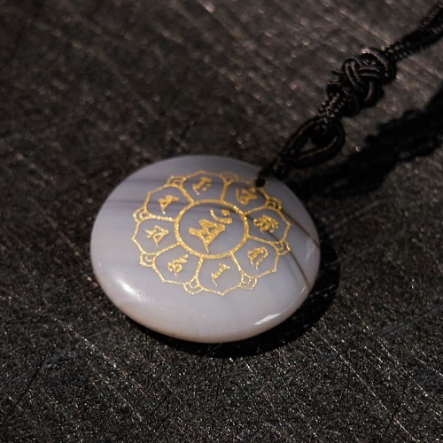 Om Mani Padme Hum Black Obsidian Strength Necklace Om Mani Padme Hum Black Obsidian Strength Necklace