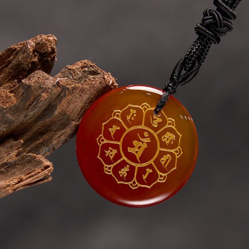 Om Mani Padme Hum Black Obsidian Strength Necklace Om Mani Padme Hum Black Obsidian Strength Necklace
