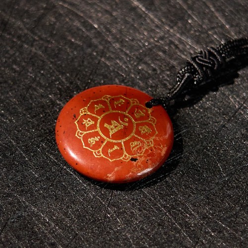 Om Mani Padme Hum Black Obsidian Strength Necklace Om Mani Padme Hum Black Obsidian Strength Necklace