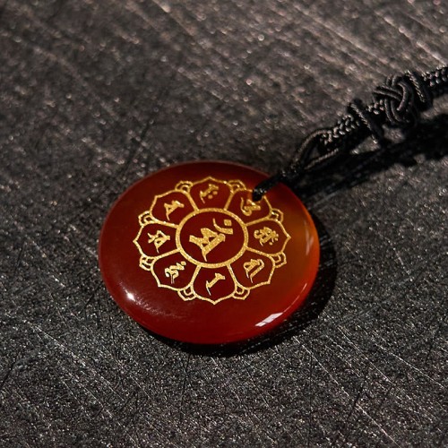 Om Mani Padme Hum Black Obsidian Strength Necklace Om Mani Padme Hum Black Obsidian Strength Necklace