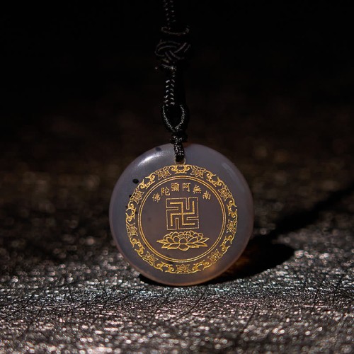 Swastika Lotus Crystal Obsidian Purification Necklace Pendant Swastika Lotus Crystal Obsidian Purification Necklace Pendant