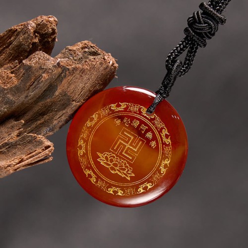Swastika Lotus Crystal Obsidian Purification Necklace Pendant Swastika Lotus Crystal Obsidian Purification Necklace Pendant