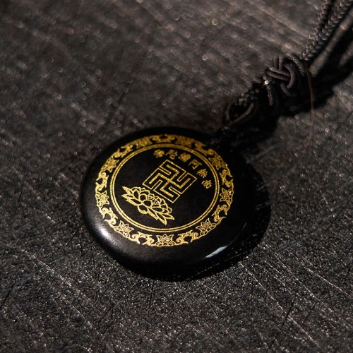 Swastika Lotus Crystal Obsidian Purification Necklace Pendant Swastika Lotus Crystal Obsidian Purification Necklace Pendant