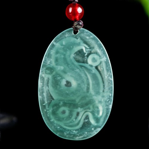 Jade Oval Year of the Snake Luck Necklace