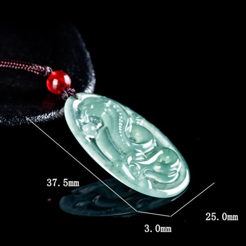 Jade Oval Year of the Snake Luck Necklace