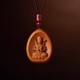 Peach Wood Cinnabar Zodiac Om Mani Padme Hum Necklace Peach Wood Cinnabar Zodiac Om Mani Padme Hum Necklace