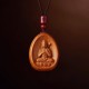 Peach Wood Cinnabar Zodiac Om Mani Padme Hum Necklace Peach Wood Cinnabar Zodiac Om Mani Padme Hum Necklace