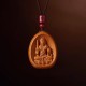Peach Wood Cinnabar Zodiac Om Mani Padme Hum Necklace Peach Wood Cinnabar Zodiac Om Mani Padme Hum Necklace