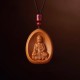 Peach Wood Cinnabar Zodiac Om Mani Padme Hum Necklace Peach Wood Cinnabar Zodiac Om Mani Padme Hum Necklace