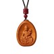Peach Wood Cinnabar Zodiac Om Mani Padme Hum Necklace Peach Wood Cinnabar Zodiac Om Mani Padme Hum Necklace