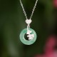 Hetian Jade Ginkgo Peace Buckle Prosperity Necklace Pendant