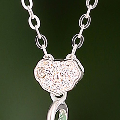 Hetian Jade Ginkgo Peace Buckle Prosperity Necklace Pendant