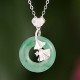 Hetian Jade Ginkgo Peace Buckle Prosperity Necklace Pendant