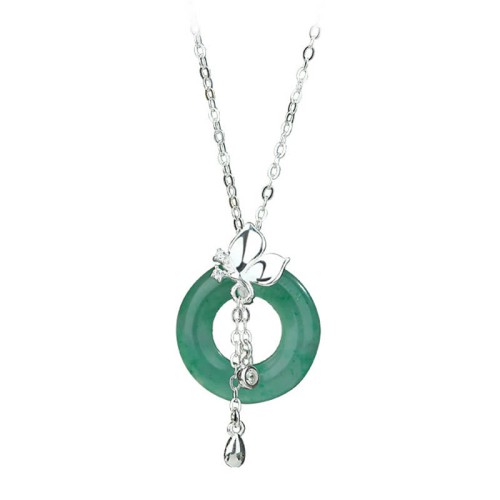 925 Silver Jade Butterfly Peace Necklace 925 Silver Jade Butterfly Peace Necklace