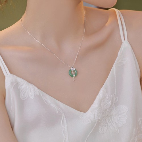 925 Silver Jade Butterfly Peace Necklace 925 Silver Jade Butterfly Peace Necklace