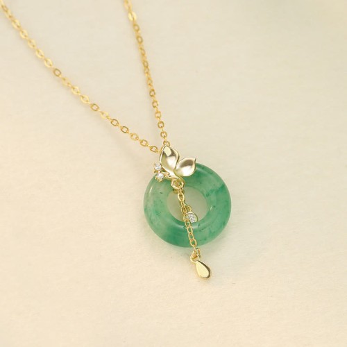 925 Silver Jade Butterfly Peace Necklace 925 Silver Jade Butterfly Peace Necklace