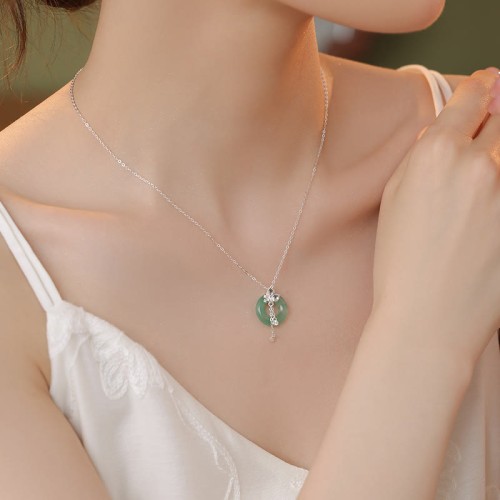 925 Silver Jade Butterfly Peace Necklace 925 Silver Jade Butterfly Peace Necklace