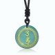 Swastika Vajra Protection Mantra Black Obsidian Pendant