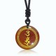 Swastika Vajra Protection Mantra Black Obsidian Pendant