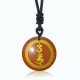 Swastika Vajra Protection Mantra Black Obsidian Pendant