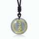 Swastika Vajra Protection Mantra Black Obsidian Pendant