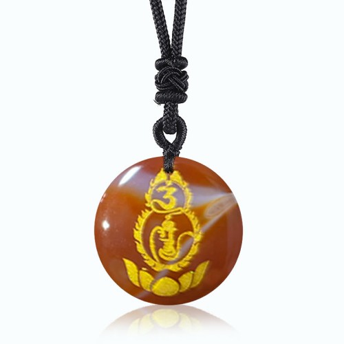 Gourd Lotus Vajra Protection Mantra Black Obsidian Pendant Gourd Lotus Vajra Protection Mantra Black Obsidian Pendant