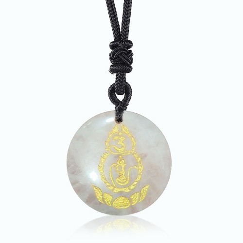 Gourd Lotus Vajra Protection Mantra Black Obsidian Pendant Gourd Lotus Vajra Protection Mantra Black Obsidian Pendant