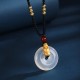 Black Onyx PiXiu Fortune Necklace with White Agate Black Onyx PiXiu Fortune Necklace with White Agate