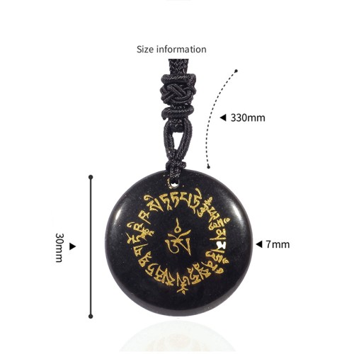 Black Obsidian Crystal Fortune-gathering Fulfilment Necklace Pendant Black Obsidian Crystal Fortune-gathering Fulfilment Necklace Pendant