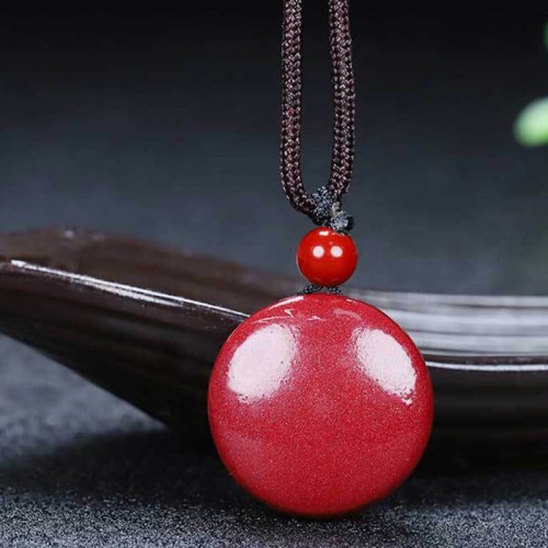Cinnabar Yin Yang Blessing Braided Necklace Cinnabar Yin Yang Blessing Braided Necklace