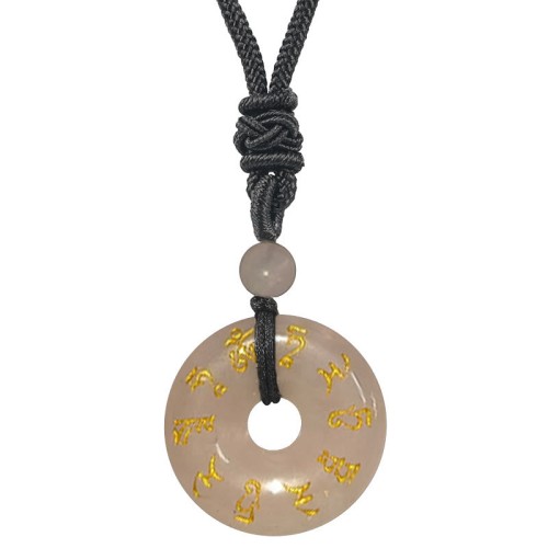 Green Tara Mantra Crystal Black Obsidian Fulfilment Pendant Green Tara Mantra Crystal Black Obsidian Fulfilment Pendant