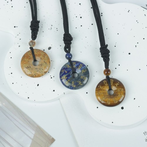 Green Tara Mantra Crystal Black Obsidian Fulfilment Pendant Green Tara Mantra Crystal Black Obsidian Fulfilment Pendant