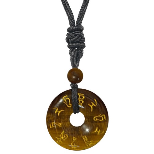 Green Tara Mantra Crystal Black Obsidian Fulfilment Pendant Green Tara Mantra Crystal Black Obsidian Fulfilment Pendant