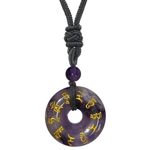 Green Tara Mantra Crystal Black Obsidian Fulfilment Pendant Green Tara Mantra Crystal Black Obsidian Fulfilment Pendant
