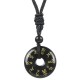 Green Tara Mantra Crystal Black Obsidian Fulfilment Pendant Green Tara Mantra Crystal Black Obsidian Fulfilment Pendant