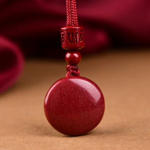 Cinnabar Six True Words 'Om Mani Padme Hum' Blessing Necklace Cinnabar Six True Words 'Om Mani Padme Hum' Blessing Necklace