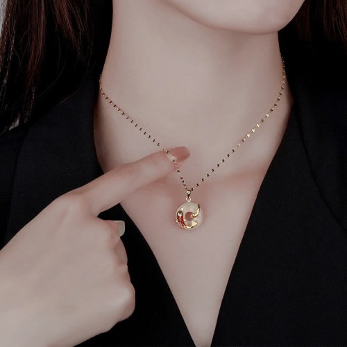 Chalcedony Peace Buckle Koi Snake Year Necklace Chalcedony Peace Buckle Koi Snake Year Necklace
