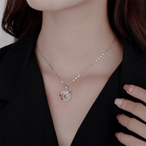 Chalcedony Peace Buckle Koi Snake Year Necklace Chalcedony Peace Buckle Koi Snake Year Necklace