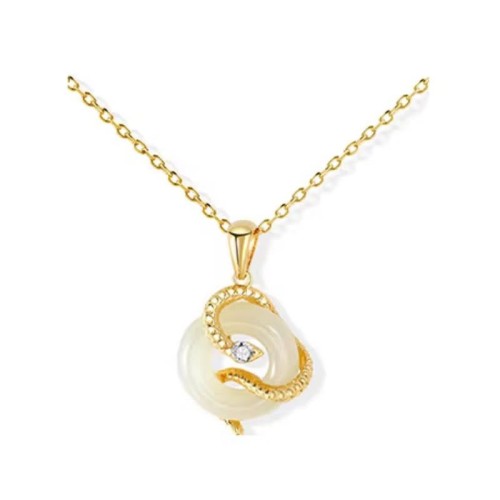 Hetian Jade Snake Year Peace Buckle Luck Necklace Hetian Jade Snake Year Peace Buckle Luck Necklace