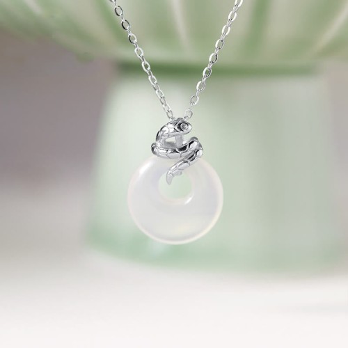 Chalcedony Peace Buckle Snake Year Positive Pendant Chalcedony Peace Buckle Snake Year Positive Pendant
